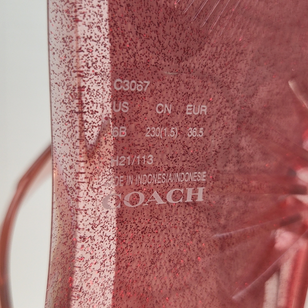 Coach Natalee Jelly Thong Sandals New No Box Candy Apple/Pink Size 6 - Picture 9 of 12
